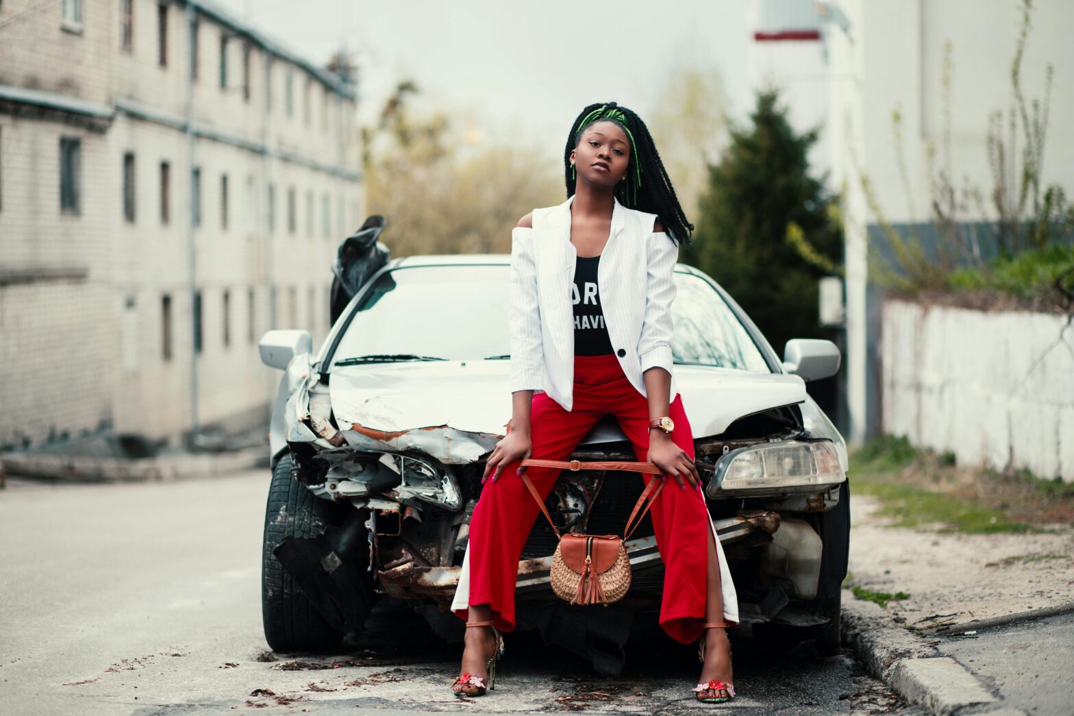 girl sitting on car accident lawyer